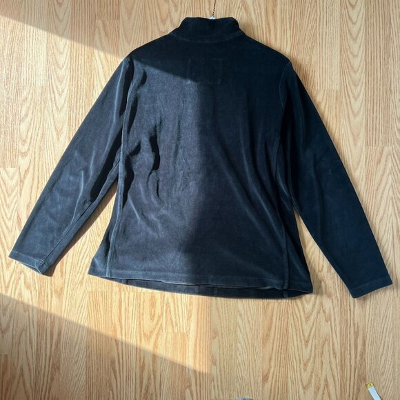 Eddie Bauer Black Velour Quarter Zip Pullover Womens XL - Picture 8 of 10